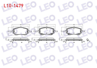 LEO L10-1479 Brake Pad Front with Wear Indicator Fiat Egea Cross 1.3 Mtj-1.4-1.6-1.6 Mtj 2015-/ 1.0-1.6 Mtj 2020 — Brake Pads