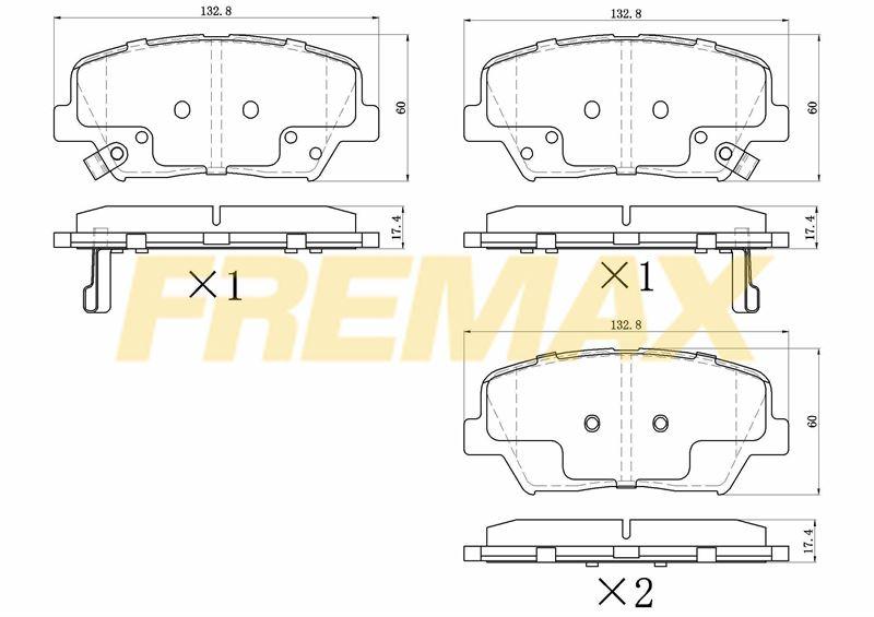 Fremax FBP-1898 Front Brake Pad (Corbon Formula) Hyundai Elantra 2011 > Elantra / i30 / Ceed 2012-2018 / Ioniq / — Brake Pads
