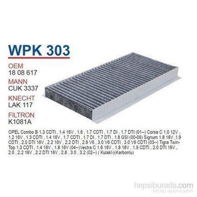 Wunder WPK303 Opel Corsa C Cabin Air Filter with Carbon — Air & Cabin Filters