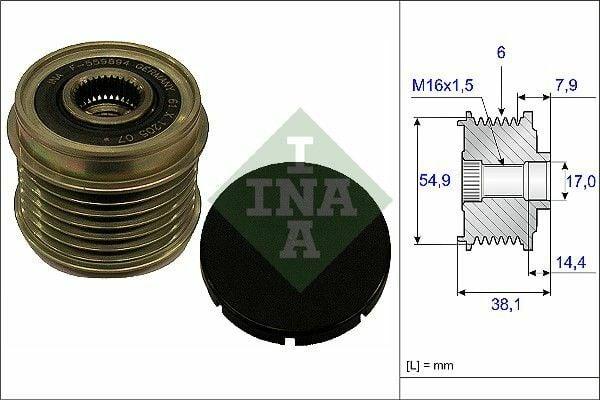 INA 535017610 Alternator Pulley - Compatible with Boxer, Ducato, Jumper 3.0HDi — Starting & Charging