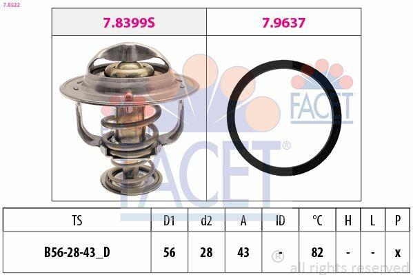 FACET Thermostat 82C° for Toyota Corolla, Avensis, Rav4 - Reliable Cooling System — Water Pump & Thermostat