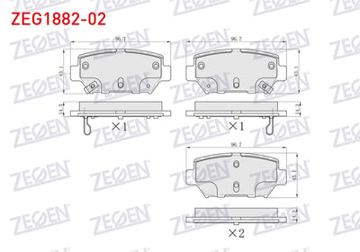 Zegen ZEG1882-02 Brake Pad Rear with Wear Indicator Mıtsubıhı Eclipse Cross 2018 — Brake Pads