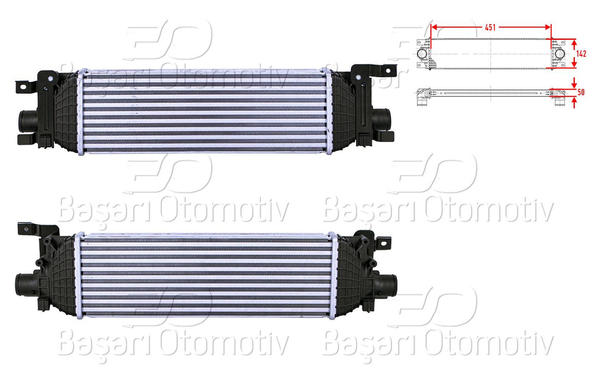 Wisco 3113939-00 Turbo Radiator (Intercooler) 451X142x50 Ford Fiesta 5 (Jh_ — Radiators & Fans