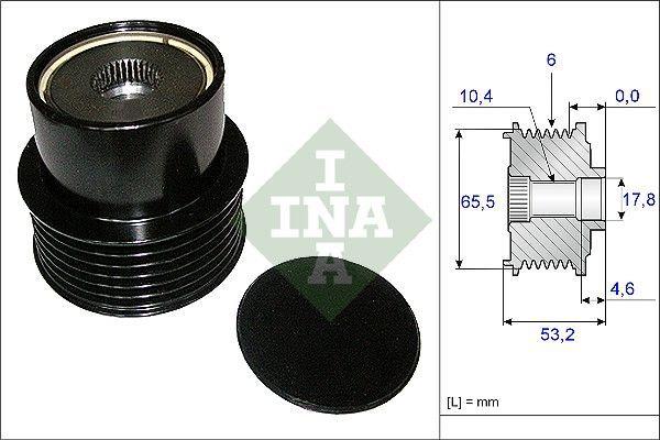 INA 535019510 Serpentine Pulley - Compatible with Volvo XC60, XC70, XC90 — Starting & Charging