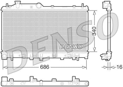 Denso DRM36015 Water Radiator Subaru Legacy / Outback 2.0 Gasoline 2009-14 At-Mt — Radiators & Fans