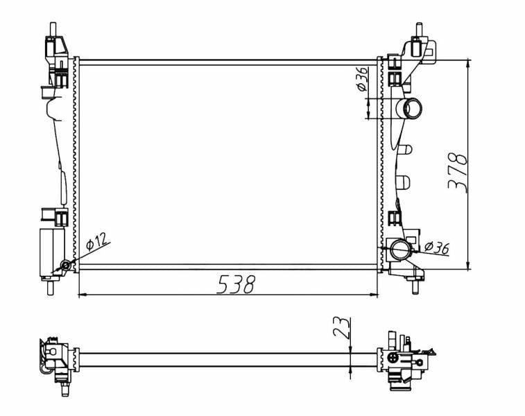 NRF 55341A Motor Radiator - Compatible with Punto Grande & Corsa D 1.2/1.4 — Radiators & Fans