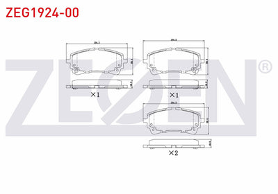 Zegen ZEG1924-00 Brake Pad with Wear Indicator Front Toyota Corolla (_E21_) 1.8 Hybrid 2019-/ Corolla (_E21_) 1. — Brake Pads