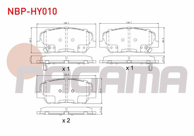 NAGAMA NBP-HY010 Brake Pad Front with Wear Indicator Hyundai i30 (Gd) 1.6 GDI 2011-2017 / i30 (Gd) 1.6 CRDi 2011-2017 / Kia Ceed 1.6 CRDi 2012