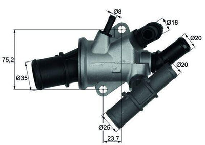 MAHLE TI16588 Thermostat - Fits Doblo 1.9D 60Hp Engine — Water Pump & Thermostat