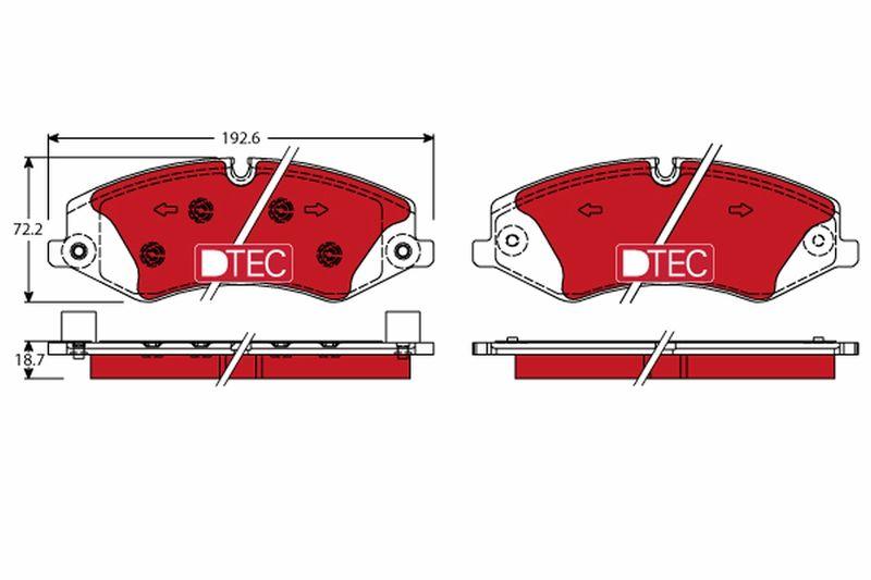 TRW GDB1898DTE Brake Pad Dtec Land Rover Discovery IV — Brake Pads