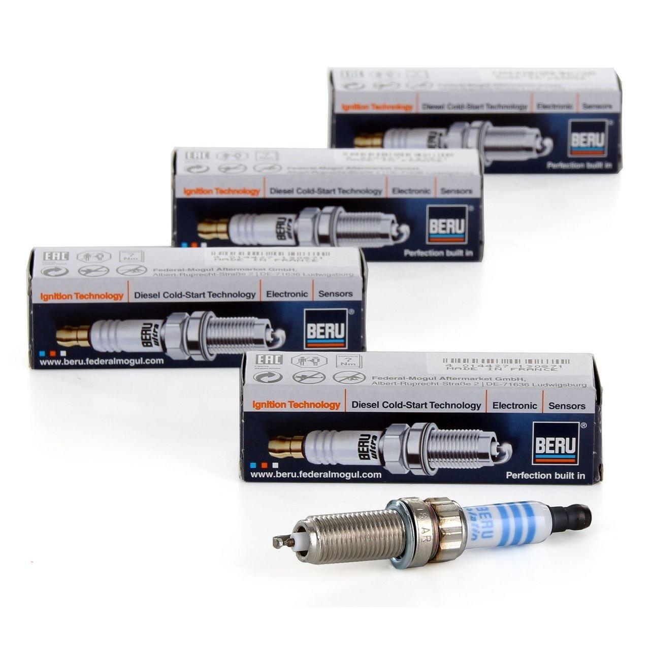 beru spark plug set for bmw f30 320i, beru spark plugs in packaging, close up of beru spark plug Beru Spark Plug Set - BMW F30 320i Compatibility | 4 Plugs Beru Spark Plug Set for BMW F30 320i beru, spark-plug-set, bmw-f30-320i, car-parts, ignition-system, germany, engine-performance, auto-repair, vehicle-maintenance, ai-generated