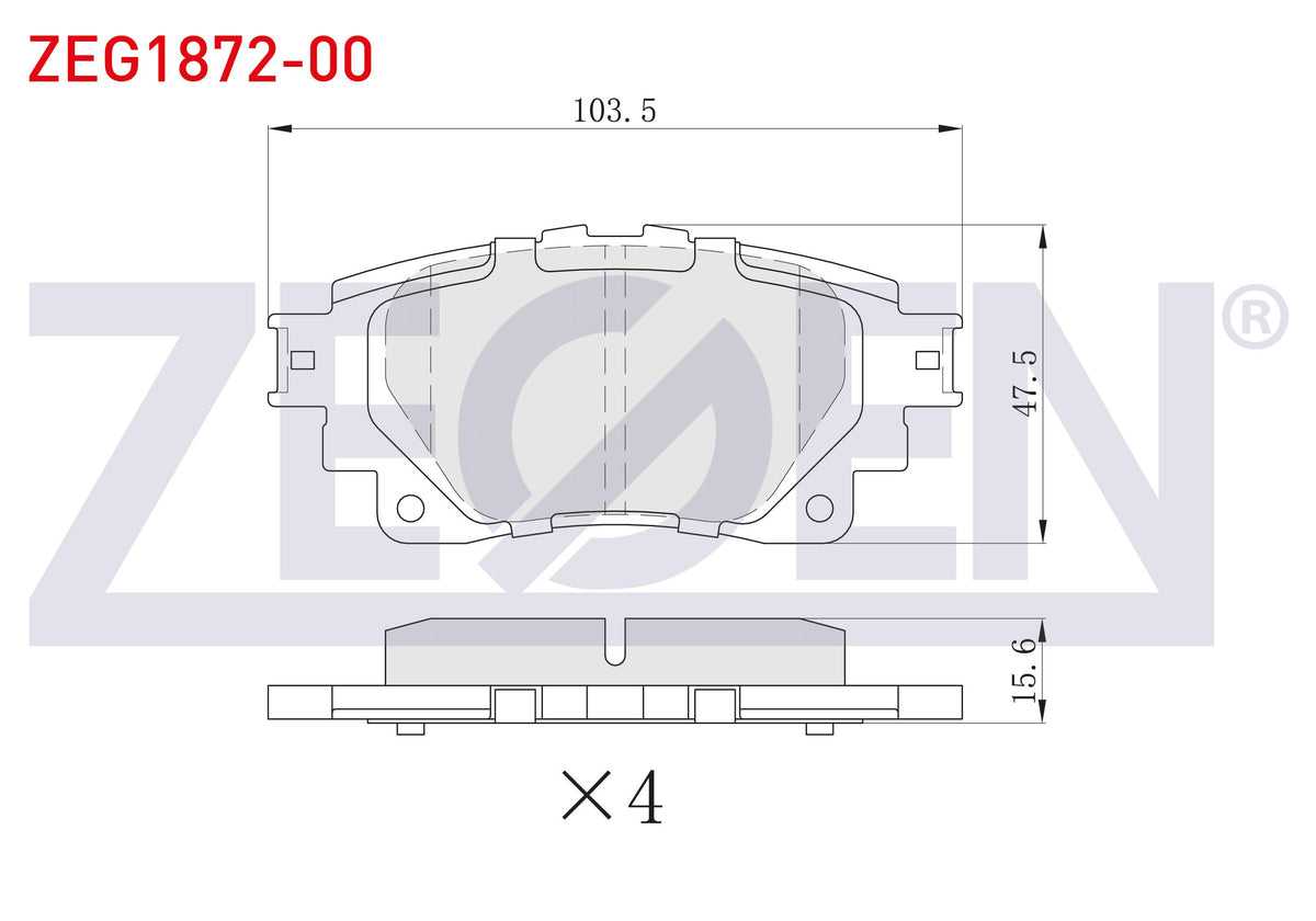 Zegen ZEG1872-00 Brake Pad Rear Toyota Corolla 2019-/ Rav 4 V 2018-/ Yaris Cross 2020 — Brake Pads