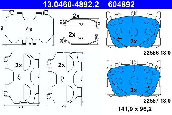 ATE 13.0460-4892.2 Brake Pad — Brake Pads