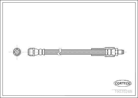 CORTECO Brake Hose Rear Viano 639 — Brake Hydraulics