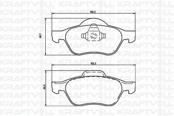 KRAFTVOLL 07010037 Front Brake Pads - Compatible with Clio III, Megane II and 2 more models