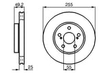 BOSCH Brake Disc Ventilated 255mm — Brake Rotors & Drums