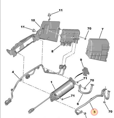 Peugeot Original Battery Cable for 2014-2020 308 1.6 HDi Euro5 — Starting & Charging
