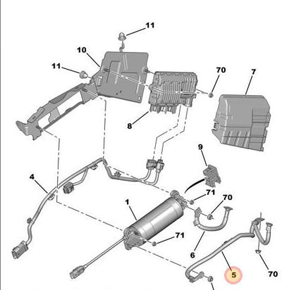 Peugeot Original Battery Cable for 2014-2020 308 1.6 HDi Euro5 — Starting & Charging