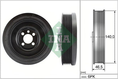 INA 544013810 Crankshaft Pulley Caddy T5 T6 Amarok Golf6 Jetta 1.6 TDI 2.0 TDI — Pulleys & Tensioners