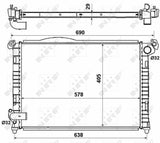 NRF Motor Cooler for Mini R50 R53 (2001-2006) & R52 (2004-2008) - Aluminum Radiator — Radiators & Fans