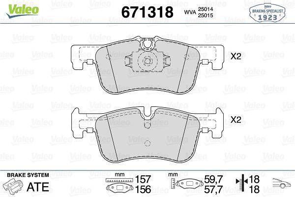 Valeo 671318 Brake Pad Front BMW F20 F21 F22 F23 — Brake Pads