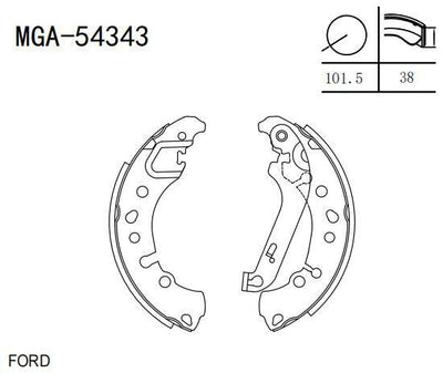 MGA 54343 Brake Drum Brake Pad Ford Fiesta VII 2017 — Brake Pads