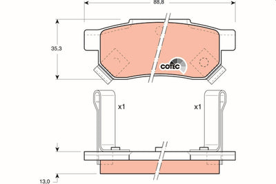 TRW GDB499 Brake Pad Brake Rear Honda Civic 96-00 Jazz City 02-10 Crx 92-98 Integra 88-97