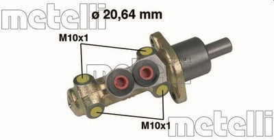 Metelli Brake Cylinder 20.64 mm - Ana Merkez for VW Golf III & Caddy II — Brake Hydraulics