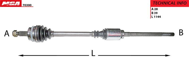 MGA 70300 Axle Complete Right ABS Li Master II 2.5 G9u — Axles, CV Joints & Boots