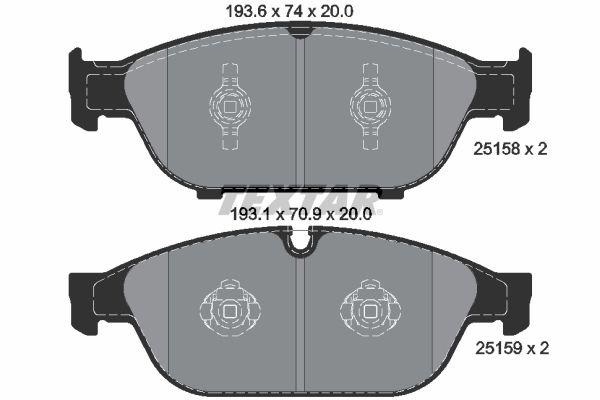 Textar 2515802 Brake Pad Front VW A6 A7 A8 3.0 TDI 2011-18 — Brake Pads