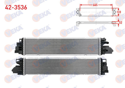Veka 42-3536 Turbo Radiator (Intercooler) Renault Traffic III 2.0 Euro 6 M9r — Radiators & Fans