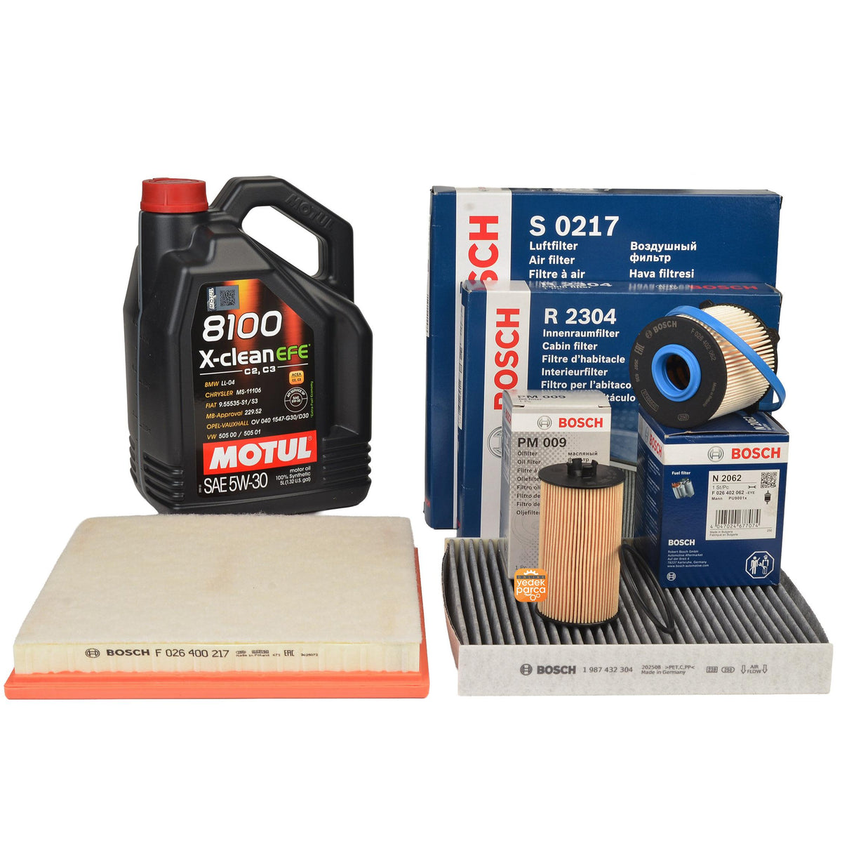 Scheduled Service Set Astra J 1.6 Diesel ( Motul X-Clean EFE 8100 5W30 5 LT - B — Auto Parts Hall, Maintenance & Service Kits