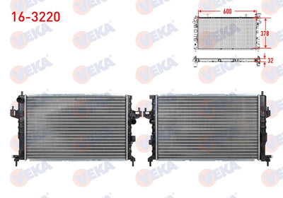 Veka 16-3220 Water Radiator Mechanical Opel Corsa C 1.7 DTi M-T 2000-2006 — Radiators & Fans