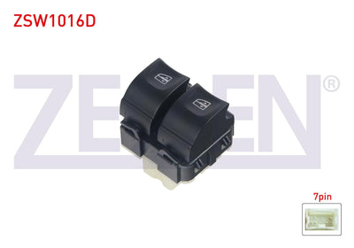 Zegen ZSW1016D Glass Release Switch Twin White with Socket White Light Automatic Lifting 7 Pin Renault Ca — Switches & Relays