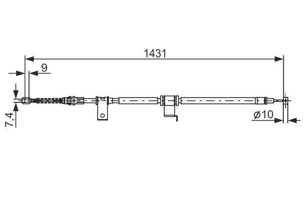 Bosch 1987482293 Bosch /El Brake Cable Opel Antara /Chevrolet Captiva 07 > Left — Brake Cables & Hardware