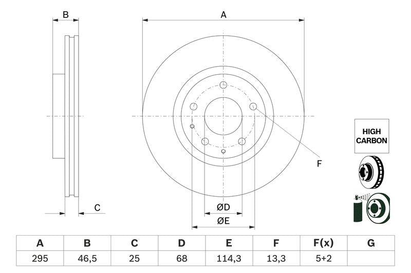 Bosch 0986479H23 Disc Front 18-Ma.3 2.0 | Set of 2