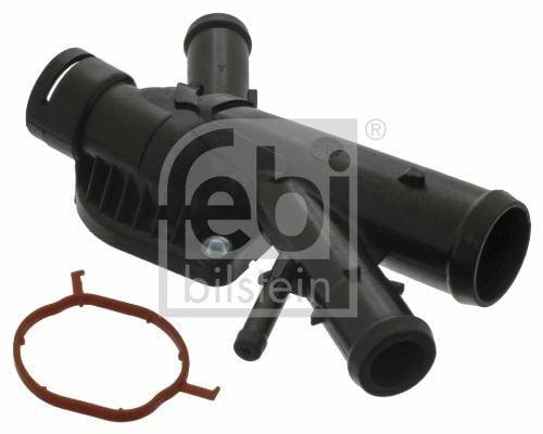 feb-45889-water-flange-black, feb-45889-water-flange-side-view FEBI 45889 Water Flange - Compatible with Caddy III, Golf VI, Jetta, Passat | Black FEBI 45889 Water Flange - For VW Models feb-45889, water-flange, volkswagen-parts, car-maintenance, mechanic-tools, auto-repair, cooling-system, automotive-accessories, car-owners, ai-generated
