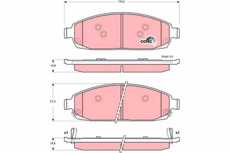 TRW GDB4136 Front Brake Pad for Grand Cherokee II & III — Brake Pads
