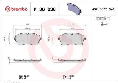 Brembo P36036 Brake Pad Front Low-Met Jaguar — Brake Pads