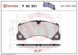 Brembo Front Brake Pad P65021 - 17mm Thick for Porsche Cayenne Macan Panamera — Brake Pads