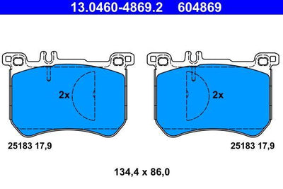 ATE 13.0460-4869.2 Brake Pad Front S-Class W222 2013>, SL-Class R231 2012> — Brake Pads