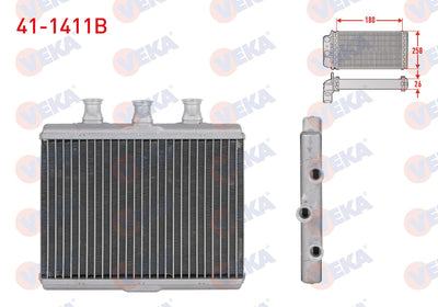 Veka 41-1411B Heater Core Brazing BMW 7 Series (E65,E66) 730 D-730 i-730 Li-735 Li-740 D-740 i-745 i-750 Li — Heater & Blower