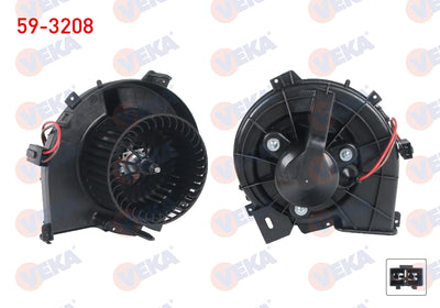 Veka 59-3208 Heater Motor without A/C Opel Combo C 2001-2006 / Corsa C 2000-2006 / Tigra B 2004 — Heater & Blower