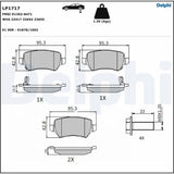 Delphi LP1717 Rear Brake Pads - Low-Metallic Material