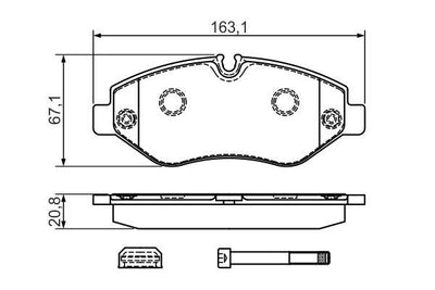Bosch 0986494728 Brake Pad Front 06-Lt35-Crafter-Sprinter-Vito — Brake Pads