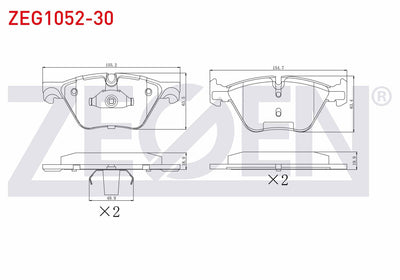 Zegen ZEG1052-30 Brake Pad Front BMW 5 Series (F10) 520 D 2010-/ 5 Series (F10) 520 i 2010-/ 5 Series (F10) 525 — Brake Pads