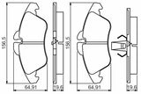 BOSCH 0986495245 Brake Pad Set - Low-Metallic Material — Brake Pads