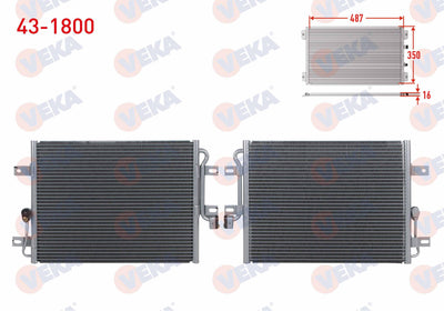 Veka 43-1800 A/C Condenser Fiat Albea 1.2i 2003-2007 — Condensers & Evaporators