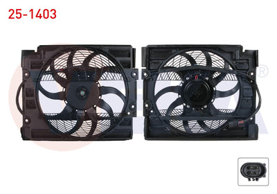 Veka 25-1403 Fan Motor with Shroud Single (4 with Connector) BMW 5 Series (E39) 520 i-523 i-525 i — Motors, Pumps & Antennas