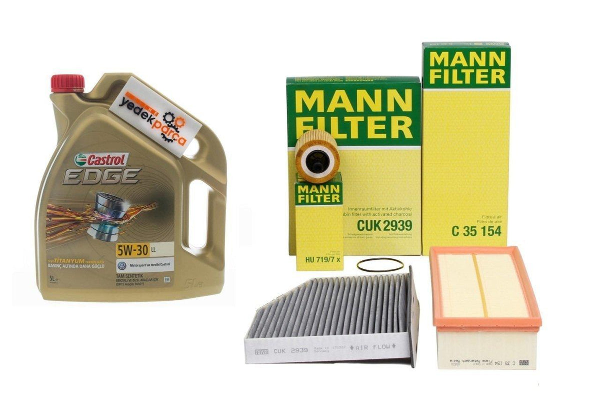 Mann Seat Leon 2009-2012 1.6 TDI Maintenance Set - Essential Filter and Oil Kit — Fluids & Chemicals